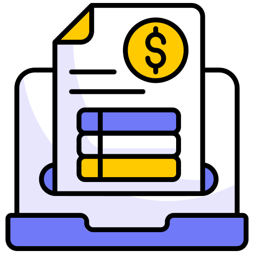 Illustration of invoice document for billing and payment processing
